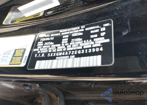 2014 Kia Optima Lx from USA, damaged, VIN 5XXGM4A72EG313904